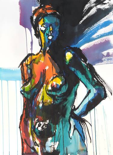 Print of Expressionism Nude Paintings by Anthony de Klerk