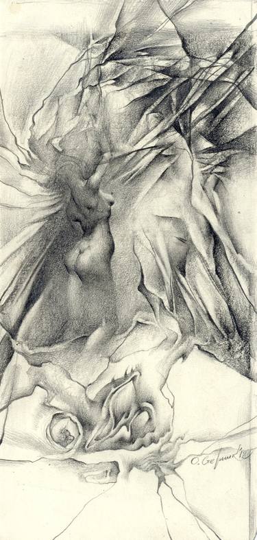 Original Abstract Classical mythology Drawings by Olga Sternyk
