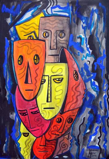 Print of Cubism People Paintings by Gianni Mucè