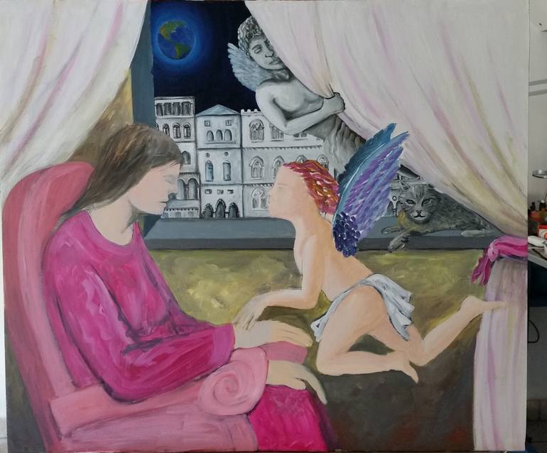 Original Expressionism Women Painting by Gianni Mucè