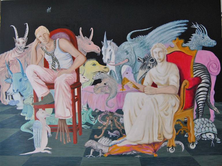 Original Conceptual World Culture Painting by Gianni Mucè