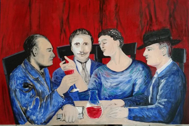 Original Conceptual People Painting by Gianni Mucè