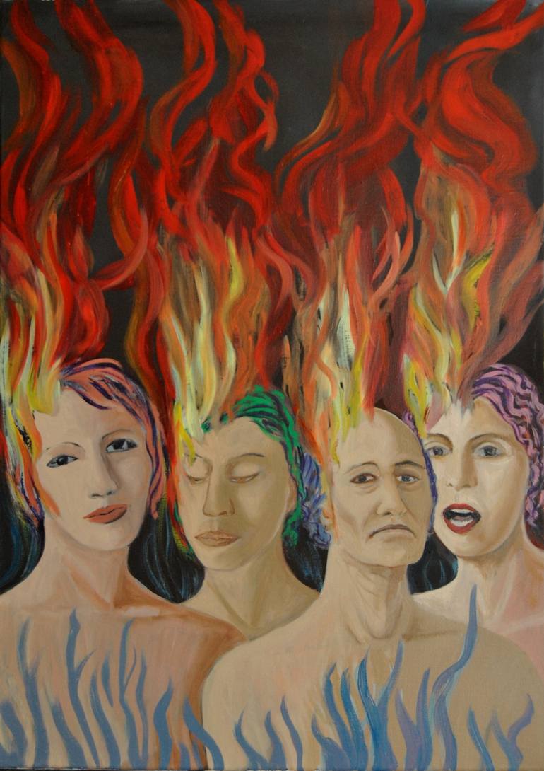 Original Conceptual People Painting by Gianni Mucè