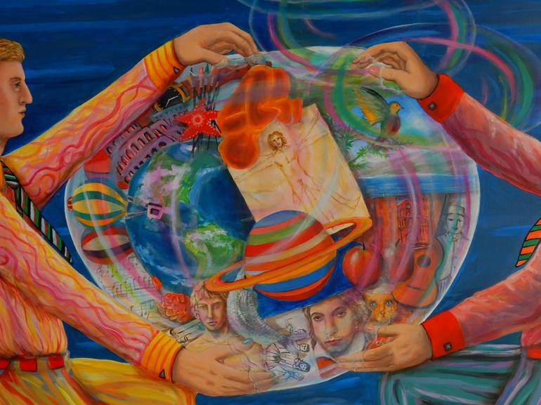 Original Conceptual World Culture Painting by Gianni Mucè