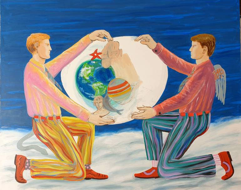 Original Conceptual World Culture Painting by Gianni Mucè