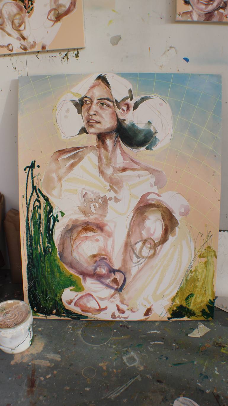Original Expressionism People Painting by Melanie Norris