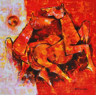 Original Abstract Horse Paintings by Suvarna Sable