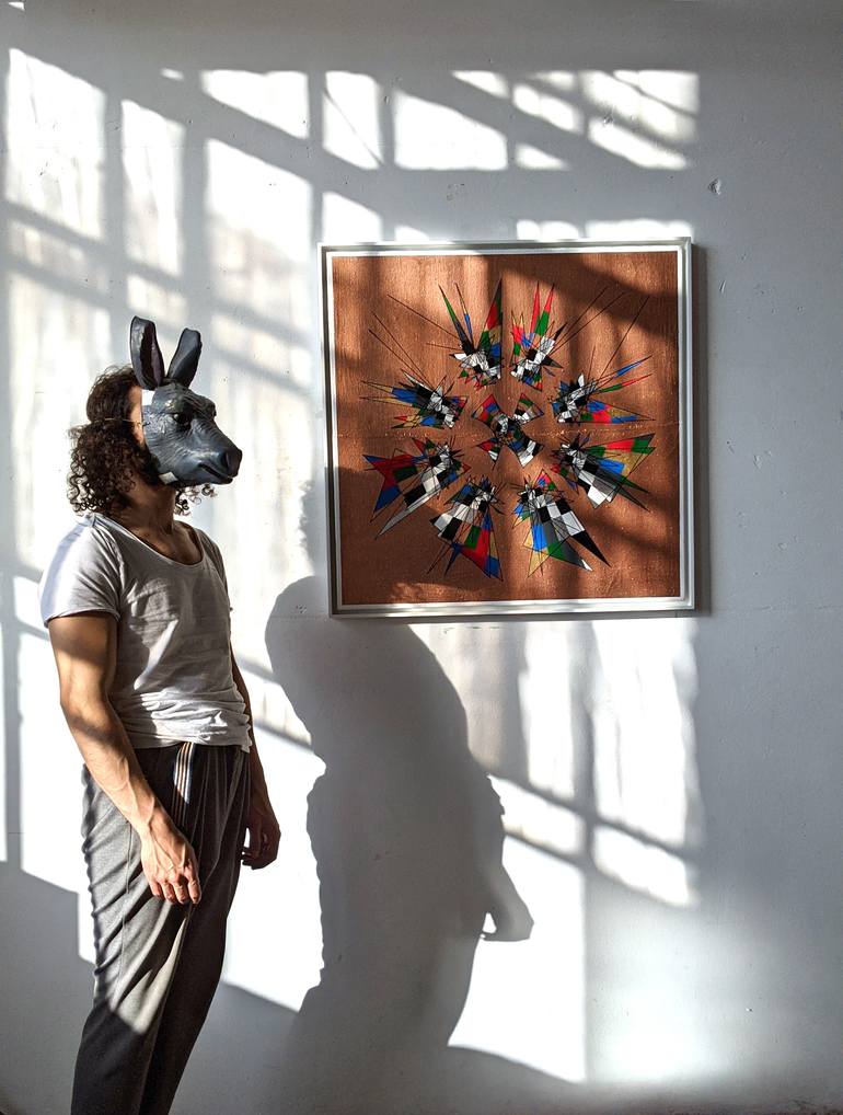 Original Abstract Geometric Painting by Ouissem Moalla