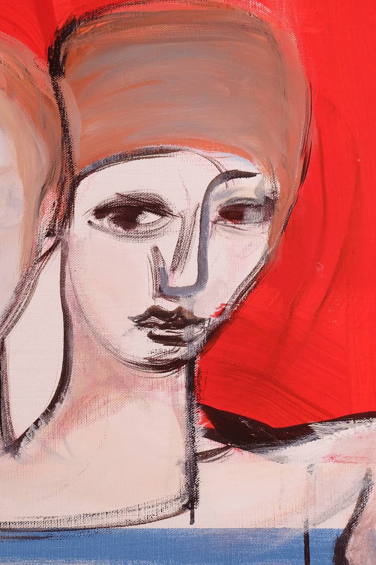 Original Expressionism People Painting by Wolfgang Alt