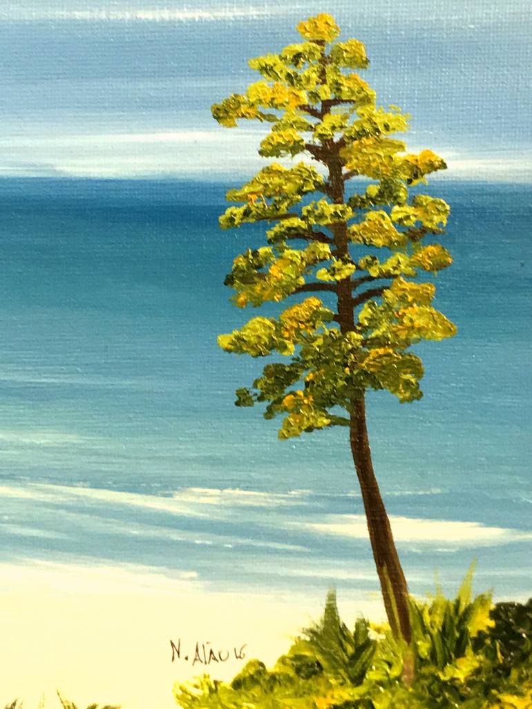 Original Beach Painting by NELLA ALAO