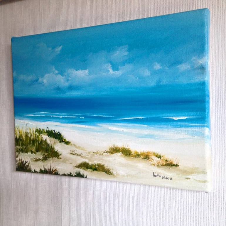 Original Beach Painting by NELLA ALAO