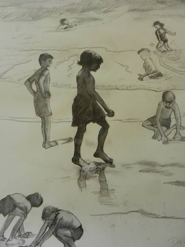 Print of Figurative Beach Drawings by dennis borak