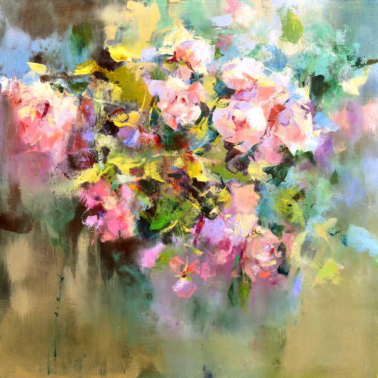 Garden roses Painting by Andrey Kleshchyov | Saatchi Art