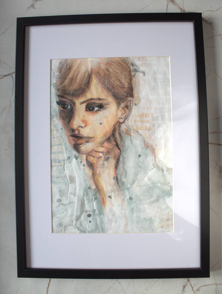 Original Pop Art Women Drawing by Mal Vino Palinska
