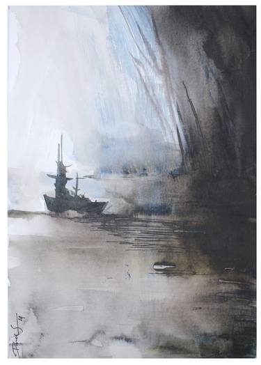 Print of Boat Paintings by ravikumar as