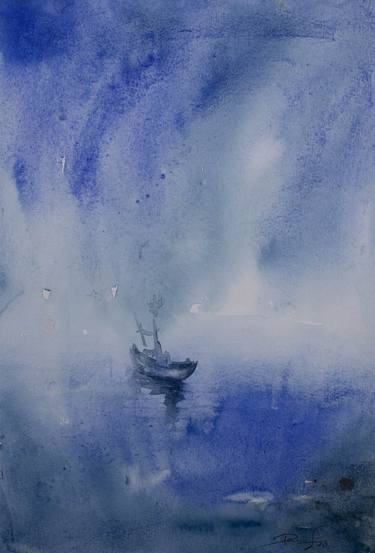 Print of Expressionism Boat Paintings by ravikumar as
