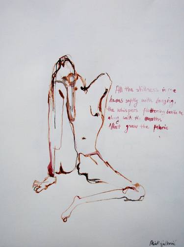 Original Expressionism Nude Drawings by Mia Mijalkovic