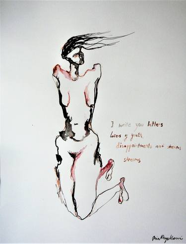 Original Expressionism Nude Drawings by Mia Mijalkovic