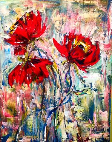 Original Fine Art Floral Paintings by Nona Gold