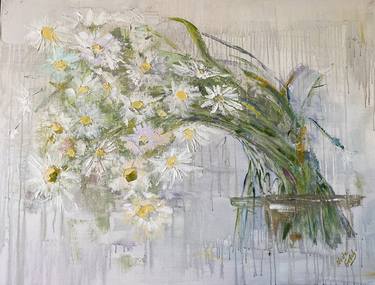 Original Abstract Expressionism Floral Paintings by Nona Gold