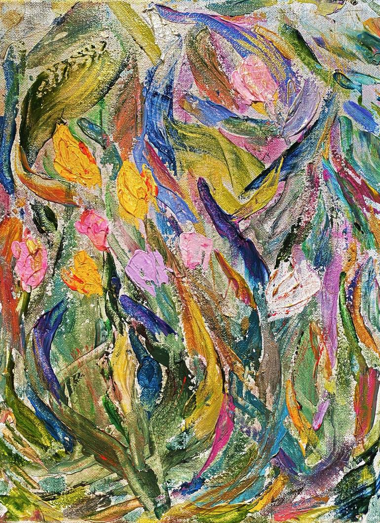 Original Expressionism Floral Painting by Nona Gold