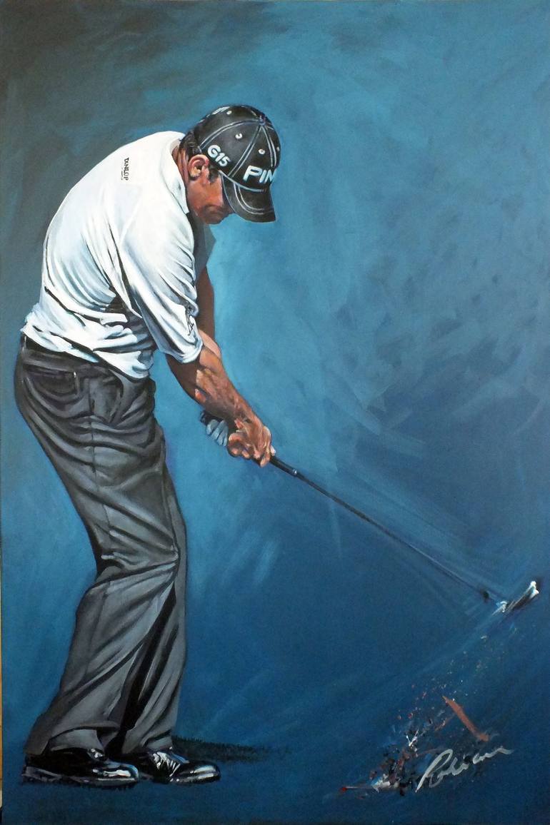 Lee Westwood 2013 Painting by Mark Edgar Thomas Robinson | Saatchi Art  Mexico