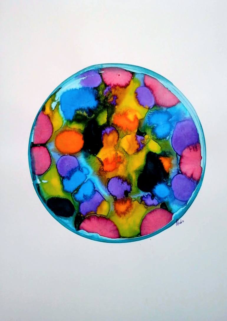 Terra in Transition 4 - Ink Abstract Composition Original Painting by enyadike miabo