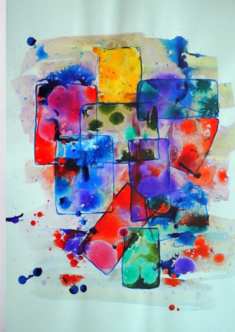 Building Blocks of life - Ink Abstract Expressionism Painting by ...