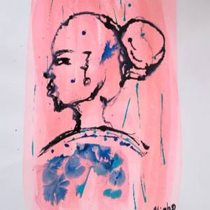 Silhouette Profile of a woman- Abstract Expressionism