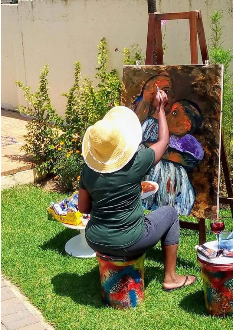 Original Abstract Expressionism Abstract Painting by Enyadike Miabo