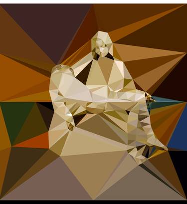 Monumental Triangulated Mosiac Series: Pieta: After M: On Two Canvases: Limited Edition 1 of 3 thumb