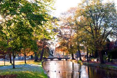 Bourton on the Water Autumn Trees Cotswolds thumb