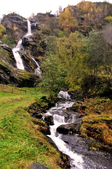 Waterfall Flamsdalen Valley Flam Norway thumb