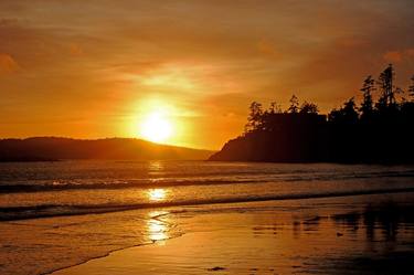 Sunset Long Beach Tofino Vancouver Island Canada thumb
