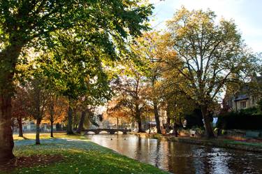 Autumn Trees Bourton on the Water Cotswolds UK thumb