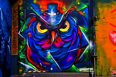 Owl Graffiti Street Art Camden Town London thumb