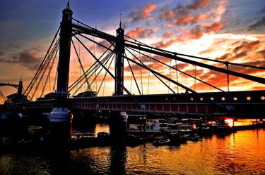Albert Bridge Sunset River Thames London thumb