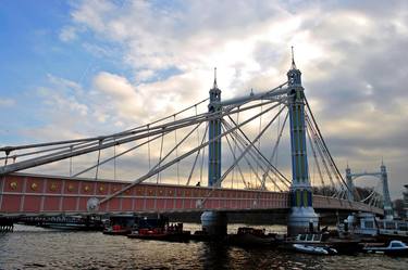 Albert Bridge River Thames London England UK thumb