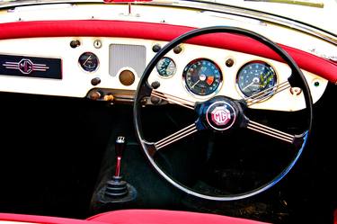 MG A Classic British Sports Car Interior thumb