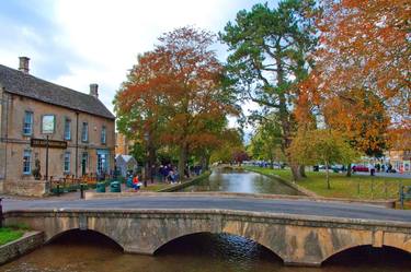 Autumn Trees Bourton on the Water Cotswolds thumb