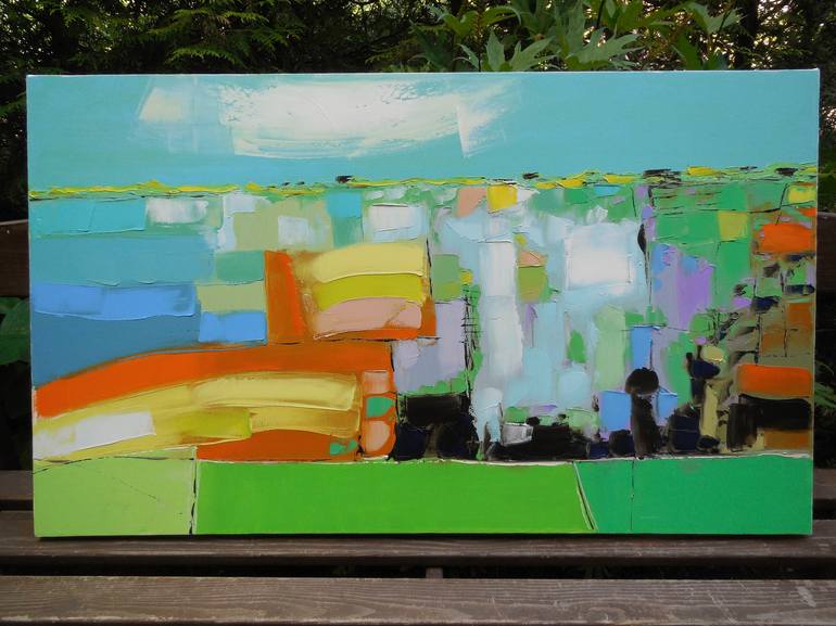 Original Abstract Expressionism Landscape Painting by Andria Shengelia