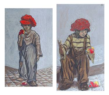 Original Figurative Children Paintings by antonio ciap