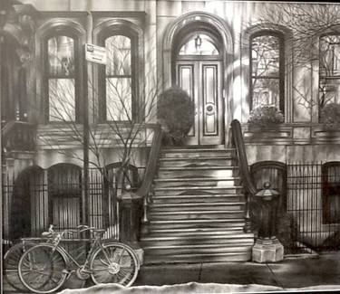 Original Photorealism Cities Drawings by Jerry Winick