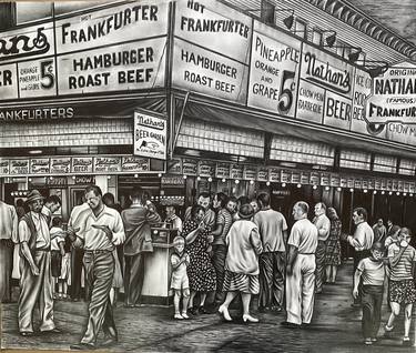 Original Photorealism Cities Drawings by Jerry Winick