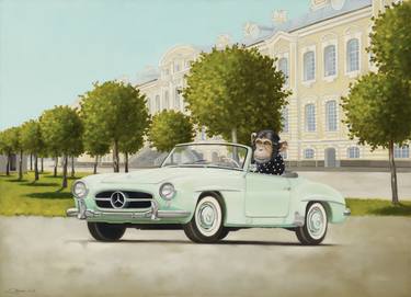 Original Automobile Painting by Liene Liepiņa