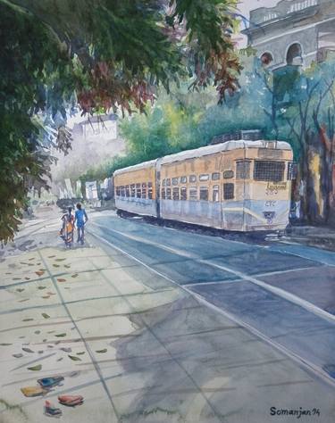 Print of Fine Art Transportation Paintings by Somanjan Ray