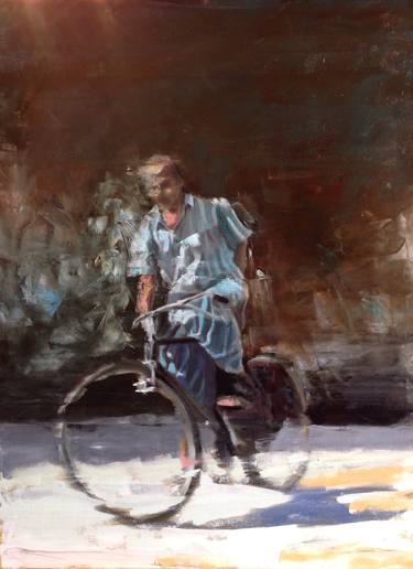 Print of Figurative Bicycle Paintings by David O'Brien