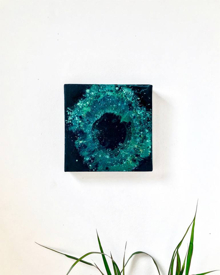 Crater. Mix media Oil Painting on Canvas with Epoxy Resin Finish