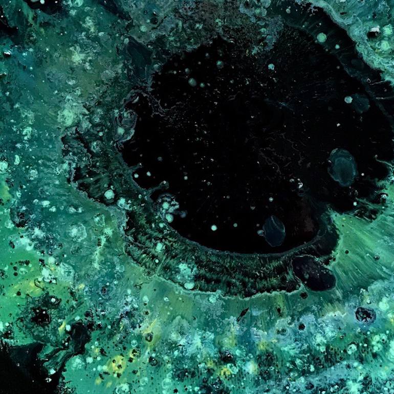 Crater. Mix media Oil Painting on Canvas with Epoxy Resin Finish