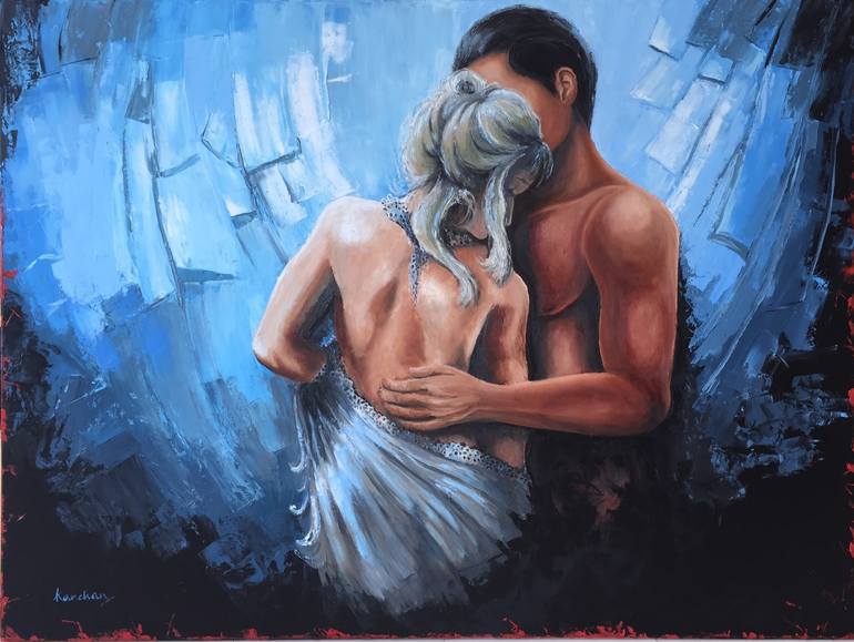 paintings of women and men in love